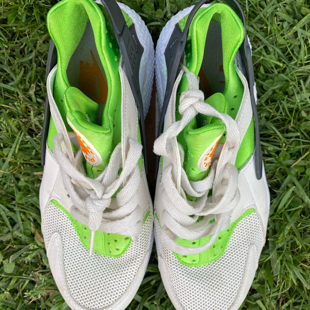 Nike Huarache White/Lime Green
